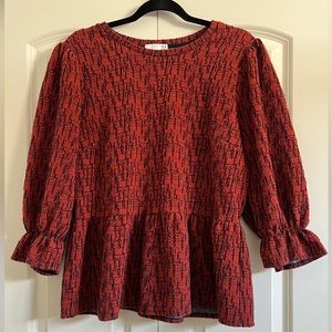Anthropologie Perette Peplum Top size L